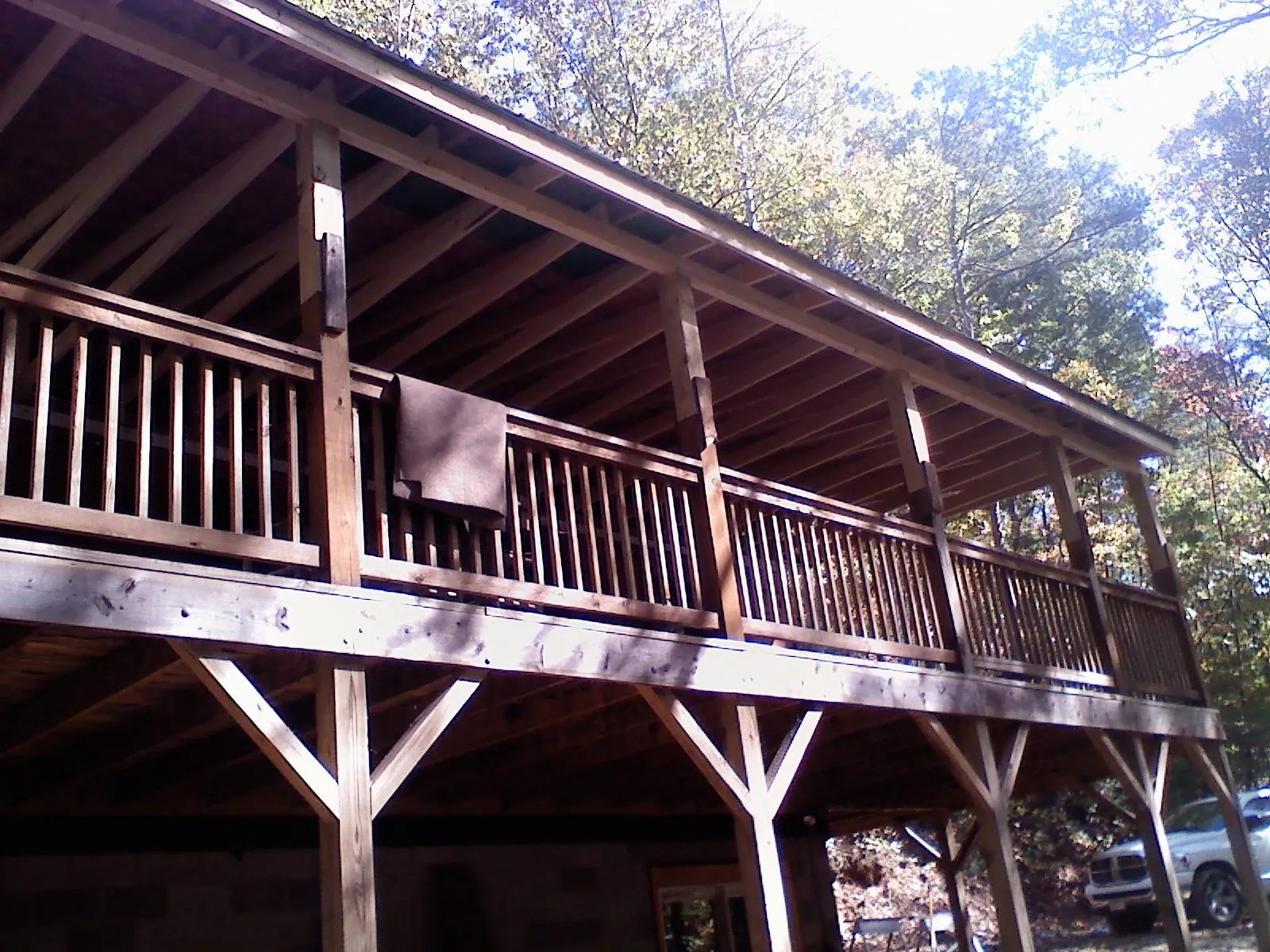Timber framing under a new elevated porch and deck — Roof Leak Repair in Roaring Spring by Roofing Brothers